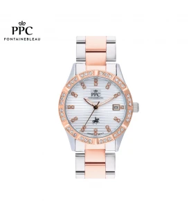นาฬิกาข้อมือ PARIS POLO CLUB PPC-DF09-SRG-WE ÉTOILE LUSTRE DATE SILVER ROSEGOLD / WHITE	