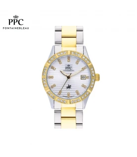 นาฬิกาข้อมือ PARIS POLO CLUB PPC-DF09-SGD-WE ÉTOILE LUSTRE DATE SILVER GOLD / WHITE	