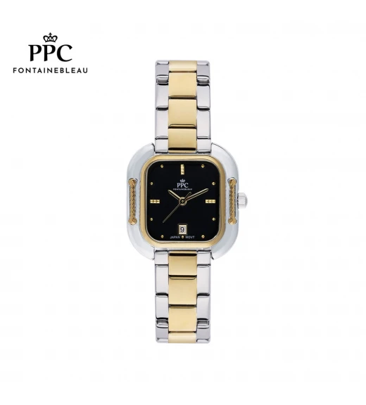 นาฬิกาข้อมือ PARIS POLO CLUB PPC-DF07-SGD-BK DORÉE CORDE DATE SILVER GOLD / BLACK	