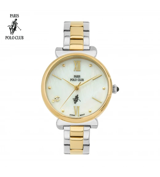 นาฬิกาข้อมือ PARIS POLO CLUB PPC-230703-SGD-WE  SILVERGOLD / WHITE	