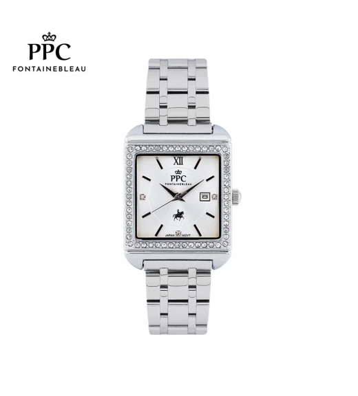 นาฬิกาข้อมือ PARIS POLO CLUB PPC-DG09-WE DORÉE DIAMANT CLASSIC DATE WHITE	