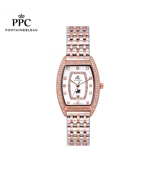 นาฬิกาข้อมือ PARIS POLO CLUB PPC-EA07-SRG-WE DORÉE TRI DIAMOND DATE SILVER ROSEGOLD / WHITE	
