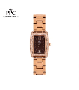 นาฬิกาข้อมือ PARIS POLO CLUB PPC-EA15-RG-BR DORÉE DIAMOND ARENA DATE  ROSEGOLD / BROWN	