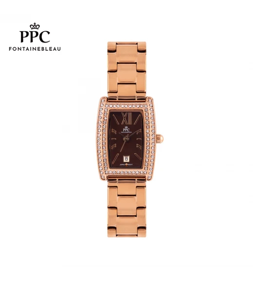 นาฬิกาข้อมือ PARIS POLO CLUB PPC-EA15-RG-BR DORÉE DIAMOND ARENA DATE  ROSEGOLD / BROWN	