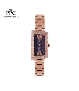 นาฬิกาข้อมือ PARIS POLO CLUB PPC-EA13-RG-VLT CANNES SKEWED DIAMOND DATE ROSEGOLD / VIOLET	