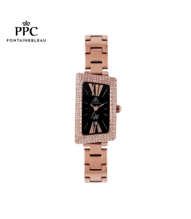 นาฬิกาข้อมือ PARIS POLO CLUB PPC-EA13-RG-BK CANNES SKEWED DIAMOND DATE ROSEGOLD / BLACK	