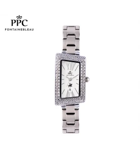 นาฬิกาข้อมือ PARIS POLO CLUB PPC-EA13-WE CANNES SKEWED DIAMOND DATE WHITE	