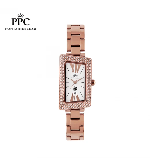 นาฬิกาข้อมือ PARIS POLO CLUB PPC-EA13-RG-WE CANNES SKEWED DIAMOND DATE ROSEGOLD / WHITE	
