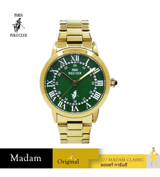 นาฬิกาข้อมือ PARIS POLO CLUB PPC-230603-GD-GN  GOLD / GREEN 	