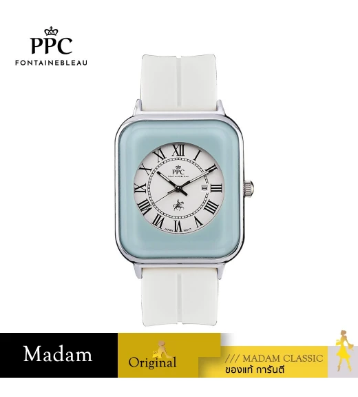 นาฬิกาข้อมือ PARIS POLO CLUB PPC-DH01-WE-LBU JEUNESSE QUAD EDGE ROMAN WHITE / LIGHT BLUE	