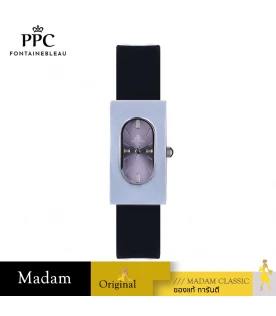 นาฬิกาข้อมือ PARIS POLO CLUB PPC-DF03-BK-VLT DORÉE OVALE CARRÉ MODERN BLACK / VIOLET	