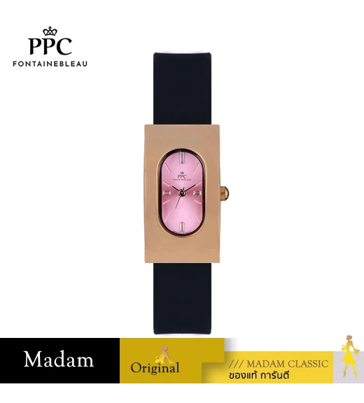 นาฬิกาข้อมือ PARIS POLO CLUB PPC-DF03-BK-RPK DORÉE OVALE CARRÉ MODERN BLACK / ROSEGOLD PINK	