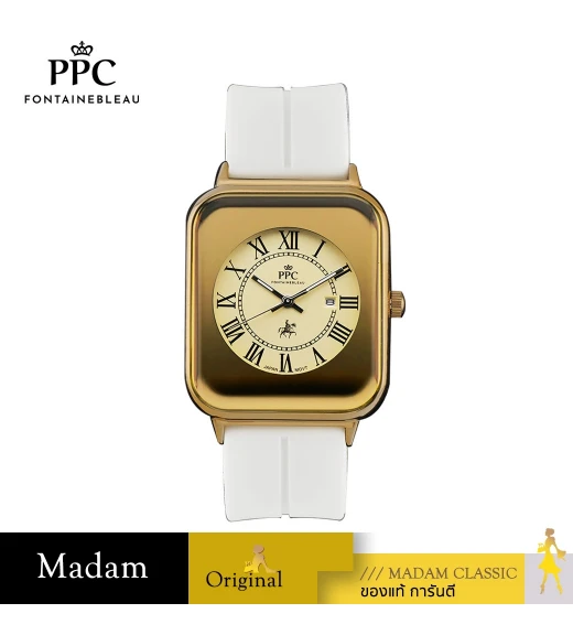 นาฬิกาข้อมือ PARIS POLO CLUB PPC-DH01-WE-GD JEUNESSE QUAD EDGE ROMAN WHITE / GOLD	