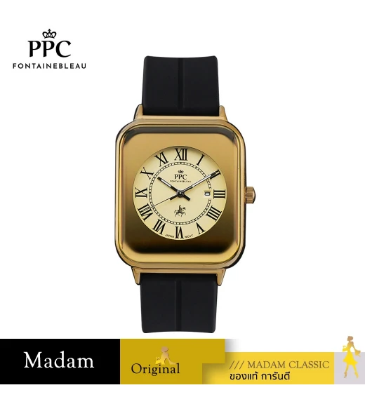นาฬิกาข้อมือ PARIS POLO CLUB PPC-DH01-BK-GD JEUNESSE QUAD EDGE ROMAN BLACK / GOLD	