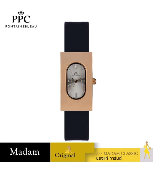 นาฬิกาข้อมือ PARIS POLO CLUB PPC-DF03-BK-RGY DORÉE OVALE CARRÉ MODERN BLACK / ROSEGOLD GREY	