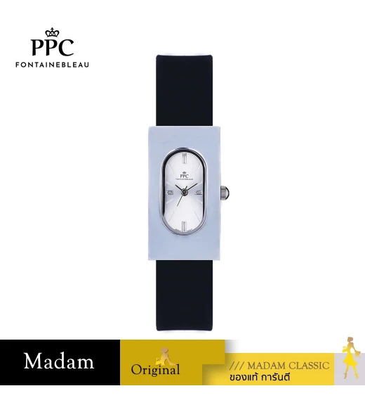 นาฬิกาข้อมือ PARIS POLO CLUB PPC-DF03-BK-WE DORÉE OVALE CARRÉ MODERN BLACK / WHITE	