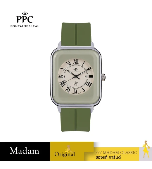 นาฬิกาข้อมือ PARIS POLO CLUB PPC-DH01-GN-WN JEUNESSE QUAD EDGE ROMAN GREEN / WINE	