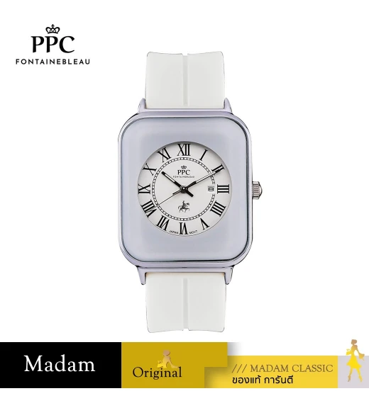นาฬิกาข้อมือ PARIS POLO CLUB PPC-DH01-WE-WE JEUNESSE QUAD EDGE ROMAN WHITE / WHITE	