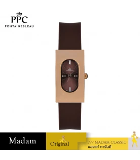 นาฬิกาข้อมือ PARIS POLO CLUB PPC-DF03-BR-RBR DORÉE OVALE CARRÉ MODERN BROWN / ROSEGOLD BROWN	