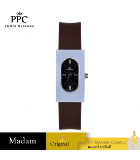 นาฬิกาข้อมือ PARIS POLO CLUB PPC-DF03-BR-BK DORÉE OVALE CARRÉ MODERN BROWN / BLACK	