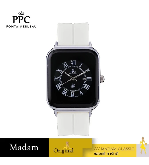 นาฬิกาข้อมือ PARIS POLO CLUB PPC-DH01-WE-BK JEUNESSE QUAD EDGE ROMAN WHITE / BLACK	