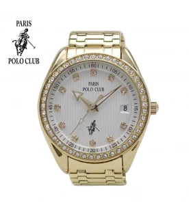 นาฬิกาข้อมือ PARIS POLO CLUB PPC-230409-GD-WE  GOLD- WHITE	