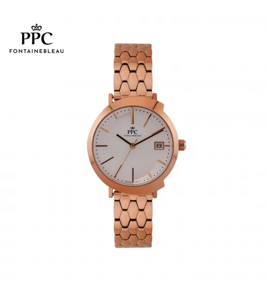 นาฬิกาข้อมือ PARIS POLO CLUB PPC-DI02-RG-WE CANNES HARMONIE DATE ROSEGOLD / WHITE	