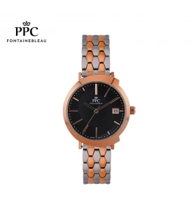 นาฬิกาข้อมือ PARIS POLO CLUB PPC-DI02-SRG-BK CANNES HARMONIE DATE SILVER ROSEGOLD / BLACK	