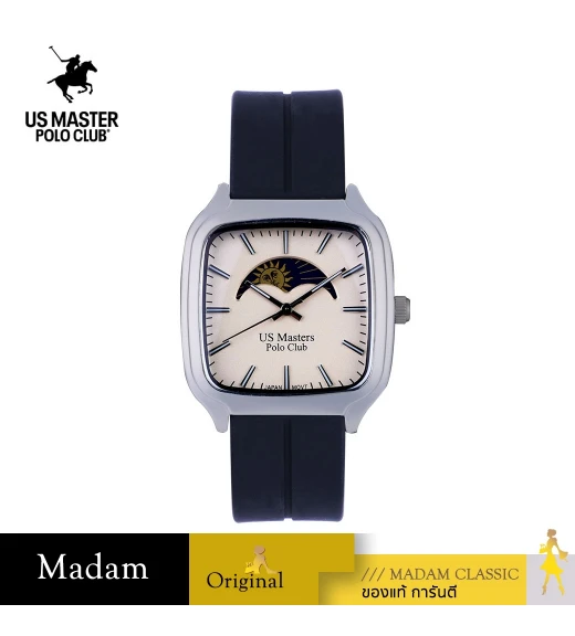 นาฬิกาข้อมือ US MASTERS POLO CLUB USM-DF12-BK-WN TIMES SQUARE SUN AND MOON BLACK / WINE	