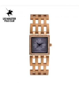 นาฬิกาข้อมือ US MASTERS POLO CLUB USM-DE28-RG-GY FIRST LADY DIAMOND SQUARE ROSEGOLD / GREY	