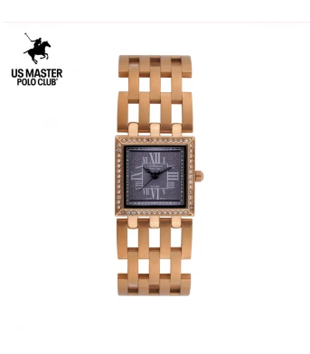 นาฬิกาข้อมือ US MASTERS POLO CLUB USM-DE28-RG-GY FIRST LADY DIAMOND SQUARE ROSEGOLD / GREY	