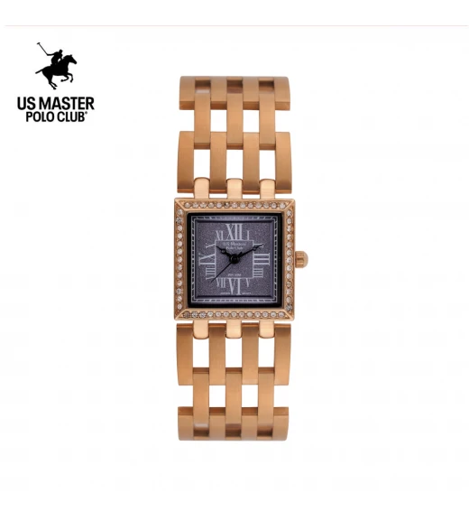 นาฬิกาข้อมือ US MASTERS POLO CLUB USM-DE28-RG-GY FIRST LADY DIAMOND SQUARE ROSEGOLD / GREY	
