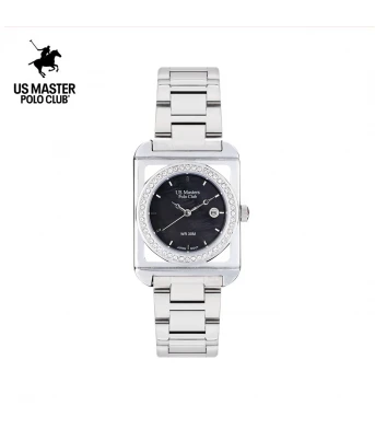 นาฬิกาข้อมือ US MASTERS POLO CLUB USM-DF09-BK FIRST LADY ROYALE SQUARE DATE BLACK	
