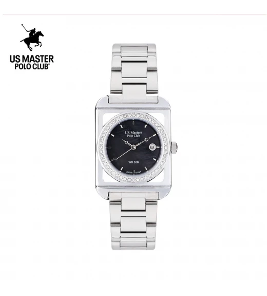 นาฬิกาข้อมือ US MASTERS POLO CLUB USM-DF09-BK FIRST LADY ROYALE SQUARE DATE BLACK	