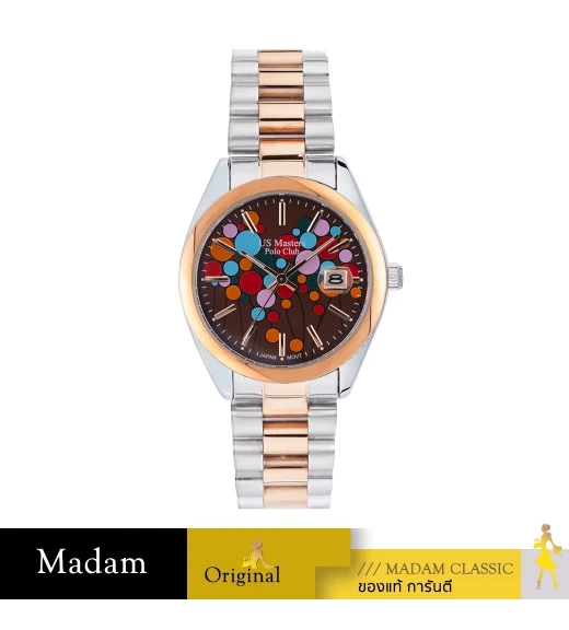 นาฬิกาข้อมือ US MASTERS POLO CLUB USM-EC03-SRG-BR    NEW YORK BALLOON DATE SILVER ROSEGOLD / BROWN SILVER ROSEGOLD / BROWN