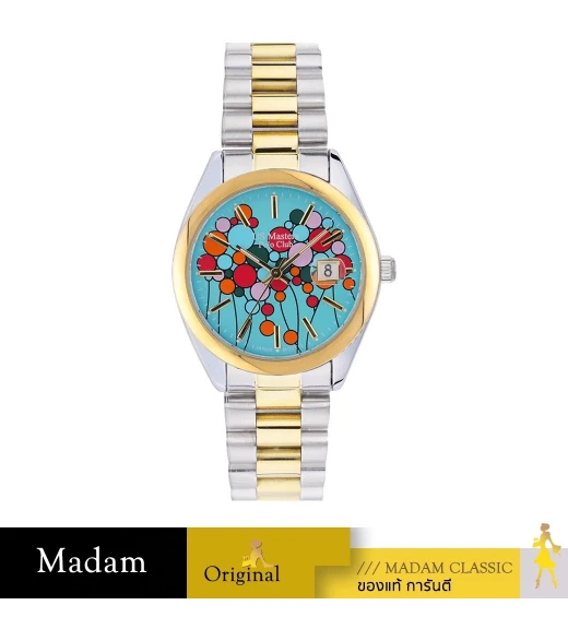 นาฬิกาข้อมือ US MASTERS POLO CLUB USM-EC03-SGD-CY   NEW YORK BALLOON DATE SILVER GOLD / CYAN SILVER GOLD / CYAN