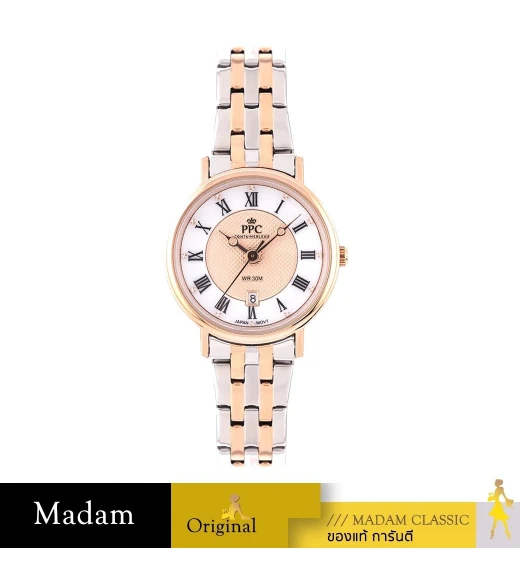 นาฬิกาข้อมือ Paris Polo Club PPC-EC02-SRG-RG  LE BRETON CLASSIC ROMAN DATE SILVER ROSEGOLD / ROSEGOLD SILVER ROSEGOLD / ROSEGOLD