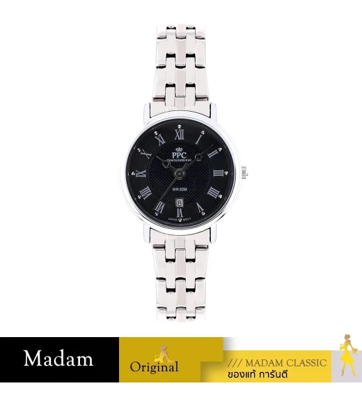 นาฬิกาข้อมือ Paris Polo Club PPC-EC02-BK        LE BRETON CLASSIC ROMAN DATE BLACK BLACK