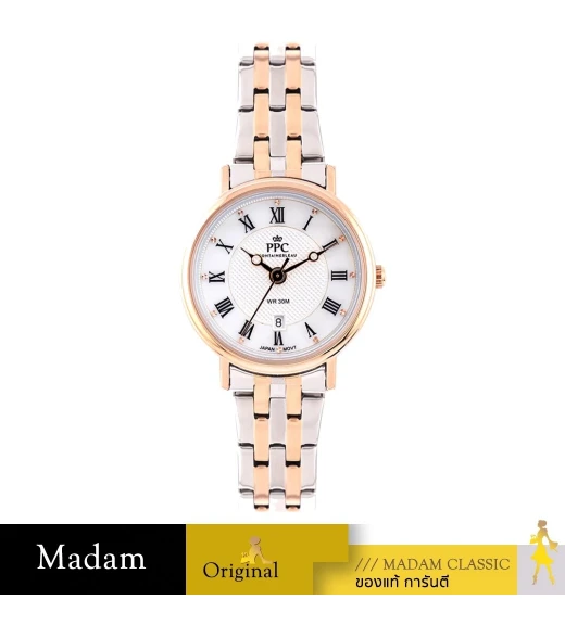 นาฬิกาข้อมือ Paris Polo Club PPC-EC02-SRG-WE LE BRETON CLASSIC ROMAN DATE SILVER ROSEGOLD / WHITE SILVER ROSEGOLD / WHITE	