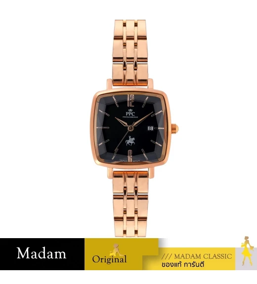 นาฬิกาข้อมือ Paris Polo Club SET-PPC-DF04-RG-BK DORÉE LOUVRE DATE ROSEGOLD / BLACK ROSEGOLD / BLACK	