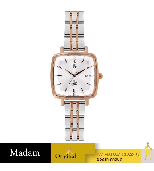 นาฬิกาข้อมือ Paris Polo Club SET-PPC-DF04-SRG-WE  DORÉE LOUVRE DATE SILVER ROSEGOLD / WHITE SILVER ROSEGOLD / WHITE 