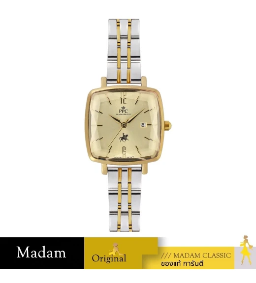 นาฬิกาข้อมือ Paris Polo Club SET-PPC-DF04-SGD-GD DORÉE LOUVRE DATE SILVER GOLD / GOLD SILVER GOLD / GOLD	