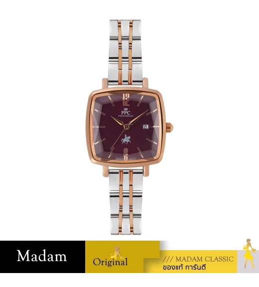 นาฬิกาข้อมือ Paris Polo Club SET-PPC-DF04-SRG-DR DORÉE LOUVRE DATE SILVER ROSEGOLD / DARK RED SILVER ROSEGOLD / DARK RED	