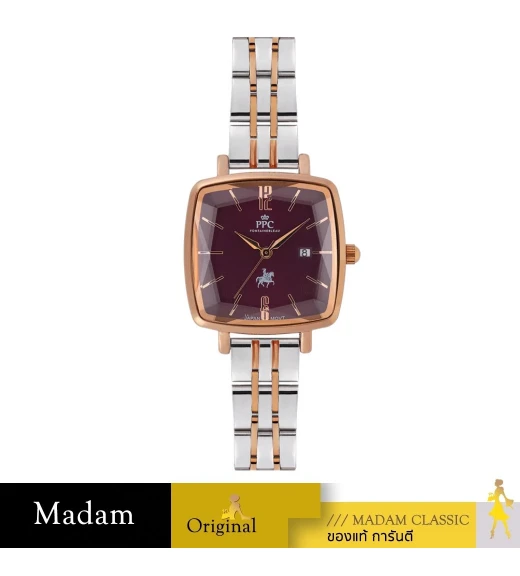 นาฬิกาข้อมือ Paris Polo Club SET-PPC-DF04-SGD-BK  DORÉE LOUVRE DATE SILVER GOLD / BLACK SILVER GOLD / BLACK