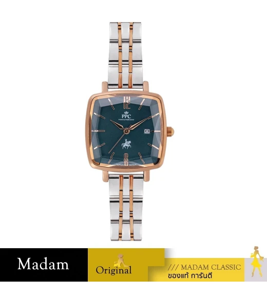 นาฬิกาข้อมือ Paris Polo Club SET-PPC-DF04-SRG-GN DORÉE LOUVRE DATE SILVER ROSEGOLD / GREEN SILVER ROSEGOLD / GREEN	
