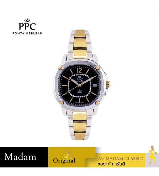 นาฬิกาข้อมือ PARIS POLO CLUB PPC-DG02-SGD-BK CHARLES CLASSIC DATE SILVER GOLD / BLACK	