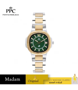 นาฬิกาข้อมือ PARIS POLO CLUB PPC-EB08-SGD-GN MEDICI CLASSIC DATE SILVER GOLD / GREEN	