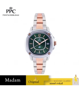 นาฬิกาข้อมือ PARIS POLO CLUB PPC-DG02-SRG-GN CHARLES CLASSIC DATE SILVER ROSEGOLD / GREEN	