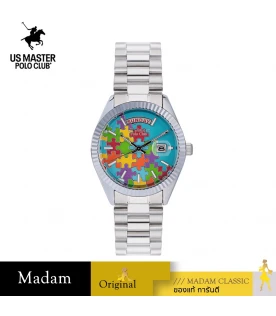 นาฬิกาข้อมือ US MASTERS POLO CLUB USM-DF08-CY MANHATTAN JIGSAW DAY DATE CYAN	