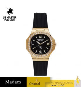 นาฬิกาข้อมือ US MASTERS POLO CLUB USM-DD54-GD-BK THE EMPIRE LADY DIAMOND DATE GOLD / BLACK	